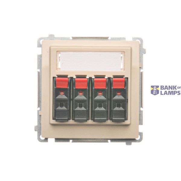 Quadruple loudspeaker socket, beige image 1