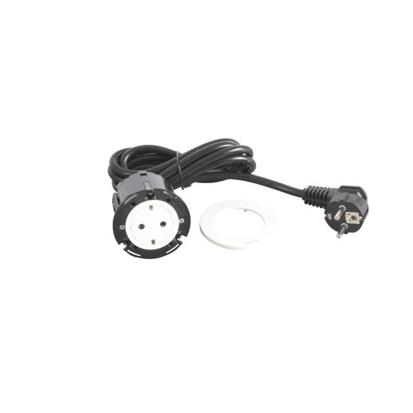 DISQ 60 1 SOCKET SCH WHITE WITH CORD 2M FR/SCH PLUG image 1