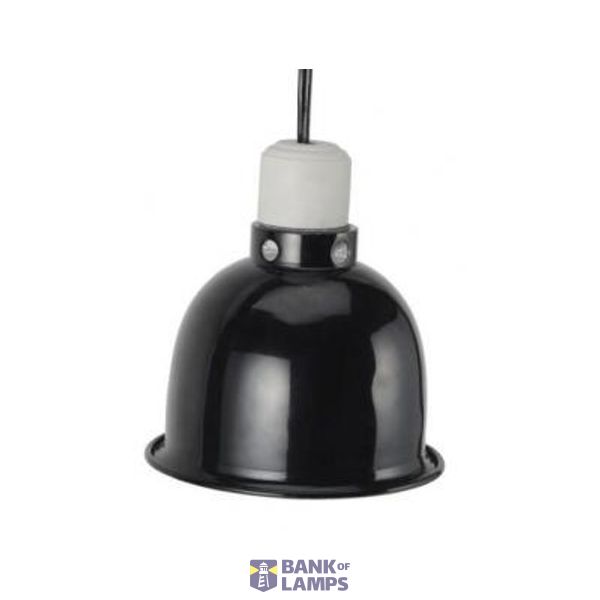 Clamp Heat Lamp Fixture, Aluminum Reflector Shade,  Black , Max 100W image 1