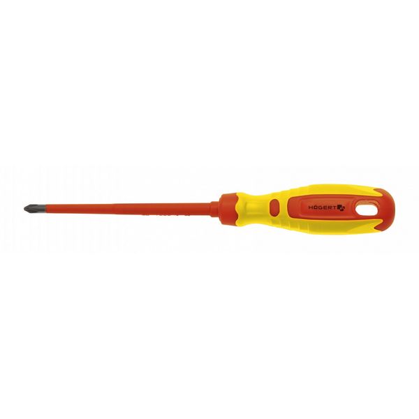 HOEGERT Insulated screwdriver PH2 100 mm, 1000 V, CrMo steel image 1