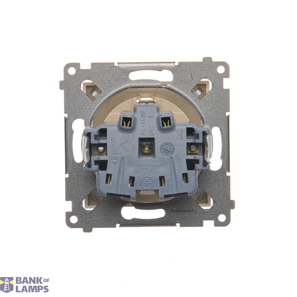 Single socket outlet with Schuko earthing, with shutters, (module), 16A, 250V, Screw, Bronze matt, metalic image 1