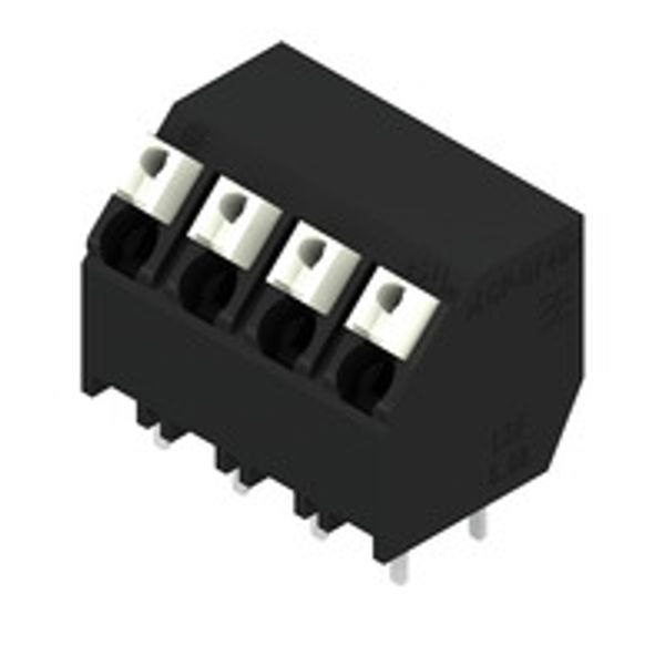 Printed circuit board terminals, 5.08 mm, Number of poles: 4, 135°, Solder pin length (l): 3.5 mm, black, PUSH IN with actuator, Clamping range, max. : 1.5 mm², Tape image 1