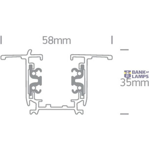 WHITE RECESSED TRACK 3m image 2