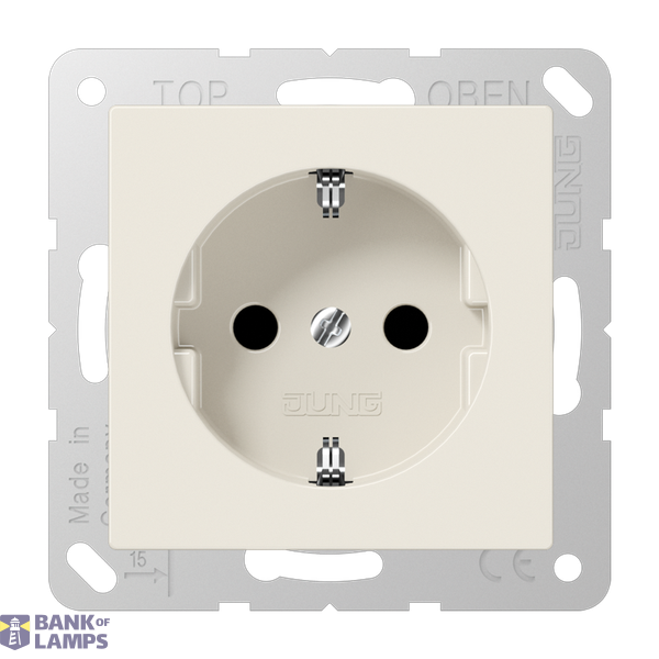 SCHUKO socket, 16 A 250 V ~, without claws, integrated increased contact protection, SAFETY+, Duroplast, Series A, white image 1