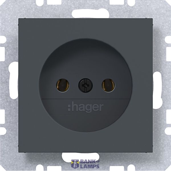Wall socket without earth connection, A.x/C.x, anthracite image 1