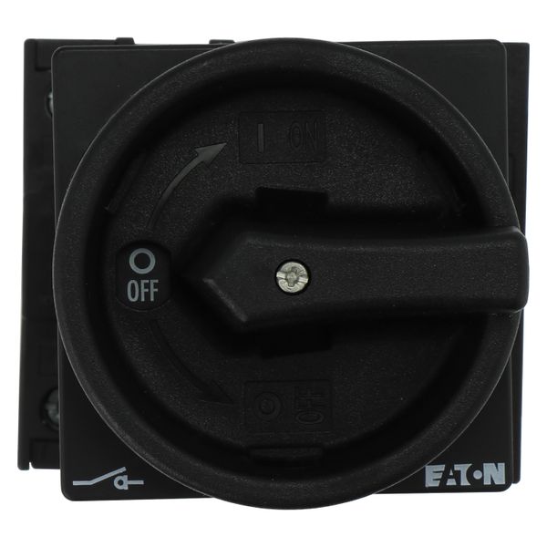 Main switch, P1, 40 A, rear mounting, 3 pole + N, 1 N/O, 1 N/C, STOP function, With black rotary handle and locking ring, Lockable in the 0 (Off) posi image 8