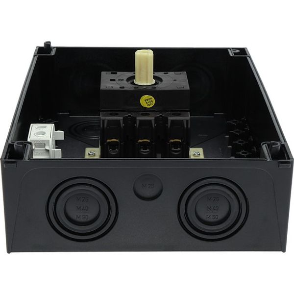 P3-100/I5 On-Off switch, P3, 100 A, surface mounting, 3 pole, with black thumb grip and front plate image 6