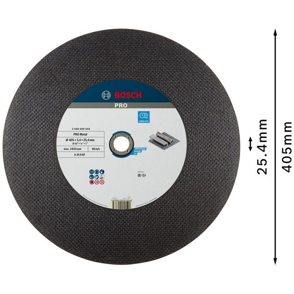 Expert for Metal straight cutting disc A 36 R BF, 400 mm, 25,40 mm, 3,2 mm image 3