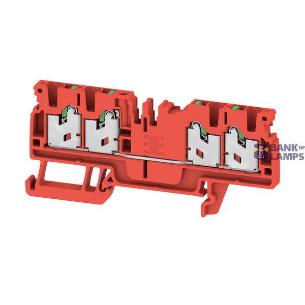 Feed-through terminal block, SNAP IN, red, 2.5 mm², 24 A, 800 V, Numbe image 1