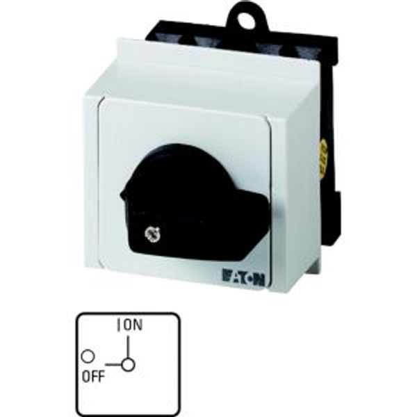 T0-1-102/IVS On-Off switch, T0, 20 A, service distribution board mounting, 1 contact unit(s), 2 pole, with black thumb grip and front plate image 4