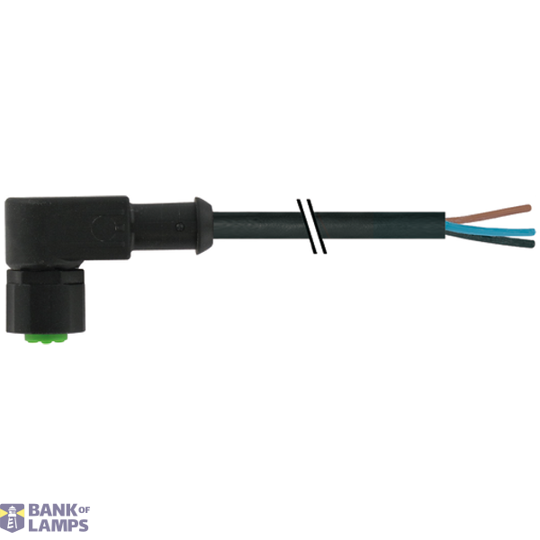 M12 female 90° A-cod. with cable V2A SILICONE 4x0.34 bk 10m image 2