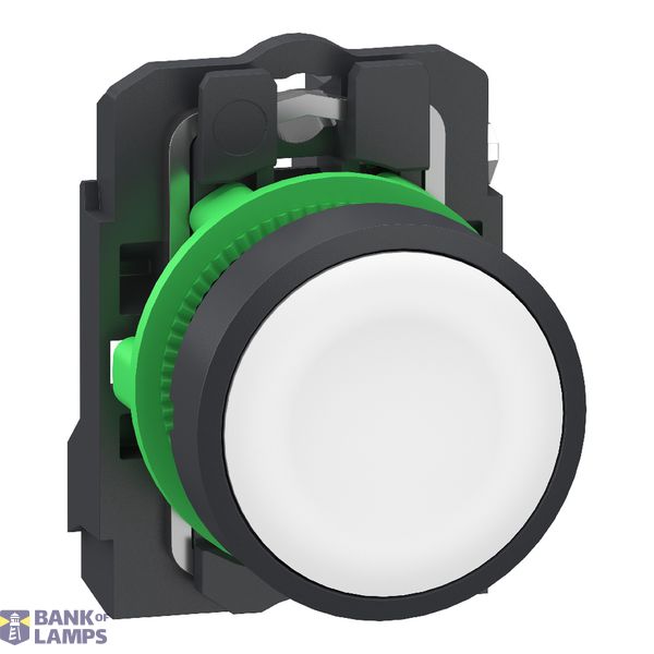 Plastic PB white flush 1 NO Push-in image 1