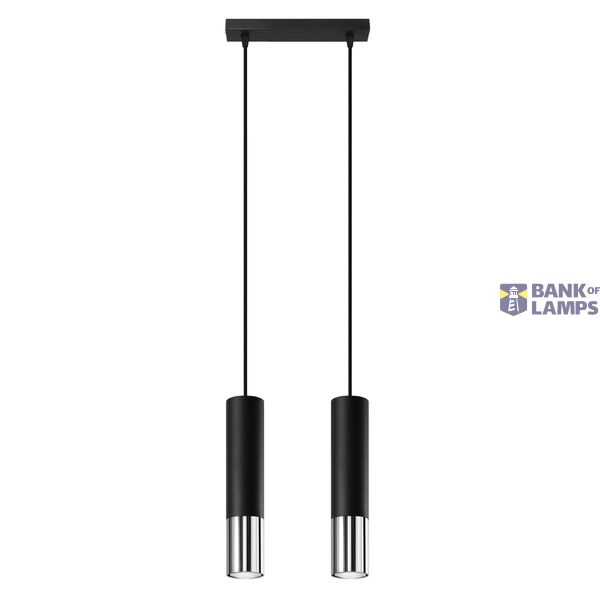HANGING LAMP LOOPEZ 2 BLACK/CHROME GU10 2X40W IP20 image 2
