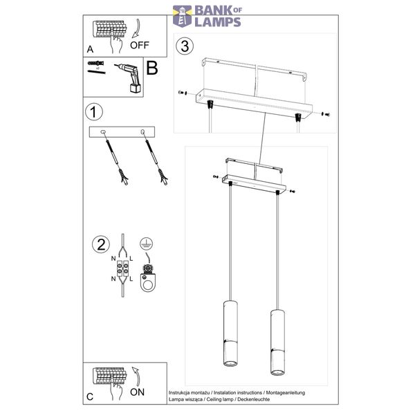 HANGING LAMP LOOPEZ 2 BLACK/COPPER GU10 2X40W IP20 image 7