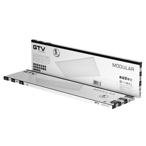 LED panel MODULAR, 120x30cm, 4000K, 40 W, 4800 lm, AC220-240V, PF>0.9, IP54 image 2