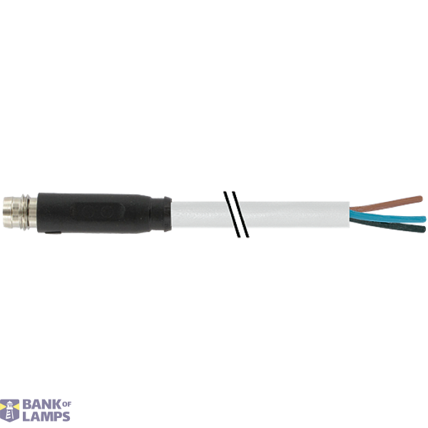 M8 male 0° A-cod. snap-in with cable PVC 3x0.25 gy UL/CSA 20m image 1