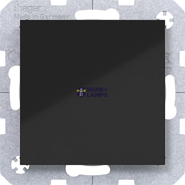 Cover plate with center plate, A.x/C.x, night black gloss image 1