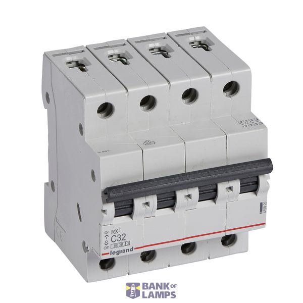MCB RX³ 6000 - 4P - 400V~ - 32 A - C curve - prong-type supply busbars image 2