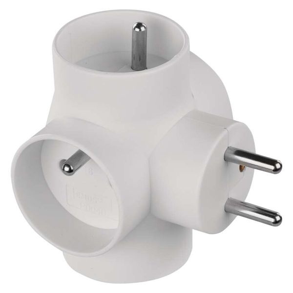 Multiple Socket 4× round, white image 1