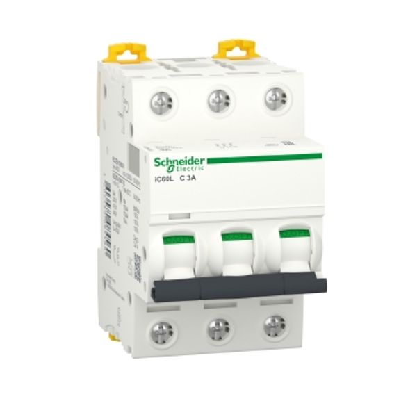 Miniature circuit-breaker, Acti9 iC60L, 3P, 3 A, C curve, 15000 A (IEC 60898-1), 100 kA (IEC 60947-2) image 4