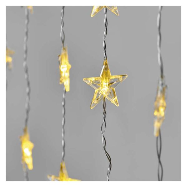 LED Christmas curtain – stars, 120x90 cm, indoor, warm white, timer image 1