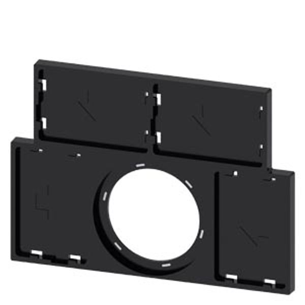 Label holder, flat, black, for 4 labeling plates 17.5 mm x 27 mm each image 1