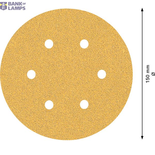 EXPERT C47 Sandpaper with 6 holes for Random Orbital Sanders 15 mm, G 6 5-pc image 2