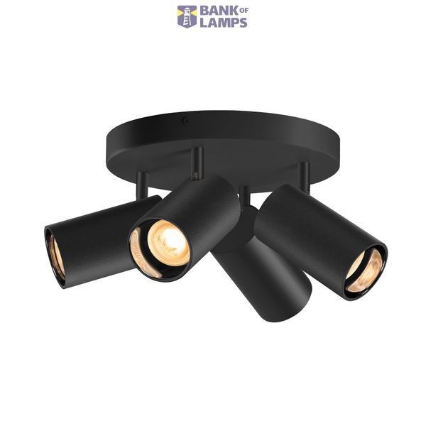 ASTO TUBE, ceiling-mounted light, cylindrical, GU10, 4x max. 10 W, black image 1