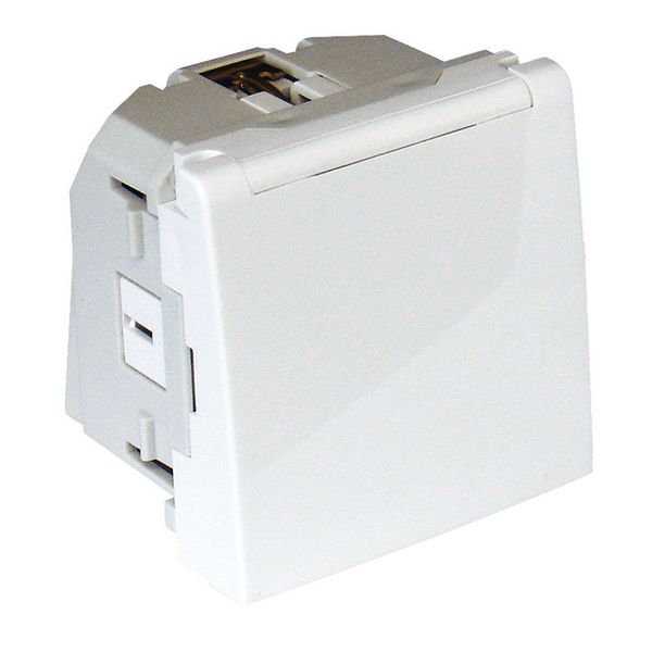 SAF EARTH SOCKET(FRENCH)HOR APERT LID-2MOD WH image 1