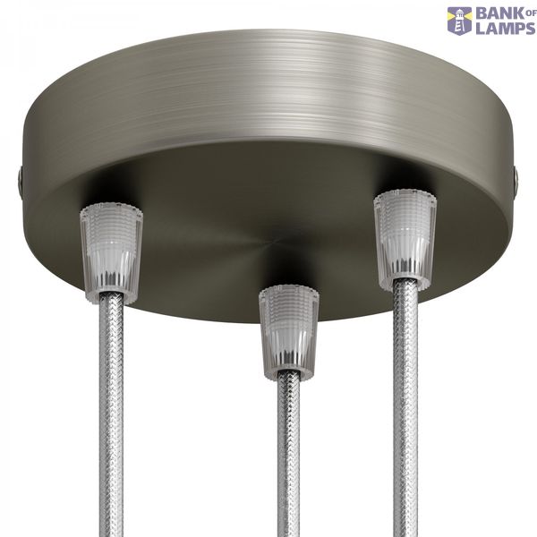 Cylindrical metal 3-hole ceiling rose kit image 1