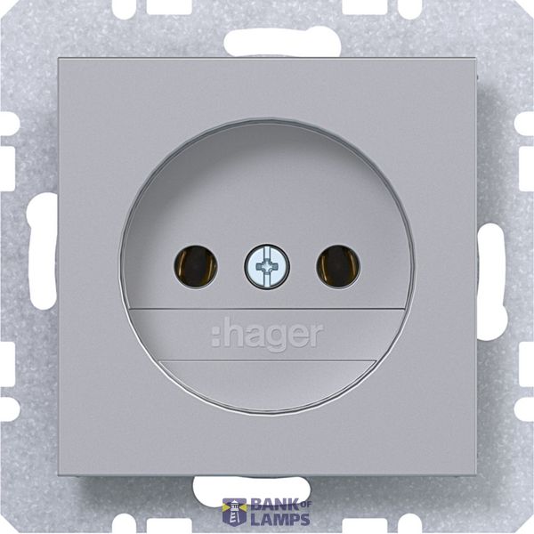 Wall socket without earth connection, A.x/C.x, titanium image 1