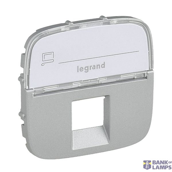 Cover plate Valena Allure - RJ 45/RJ 11/RJ 12 socket - with label holder - alu image 2