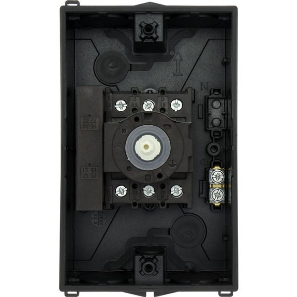 P1-32/I2/SVB-SW/HI11 Main switch, P1, 32 A, surface mounting, 3 pole, 1 N/O, 1 N/C, STOP function, With black rotary handle and locking ring, Lockable in the 0 (Off) posit image 3