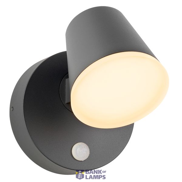 Zeta LED Round Single PIR 12,5W 800lm 3000K IP54 anthracite image 1