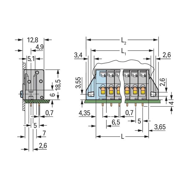 PCB terminal block push-button 2.5 mm² gray image 2