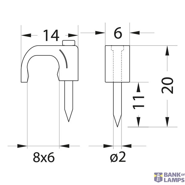 FLOP-8/6 Flat cable holder YDYp 2 x 2.5 image 1