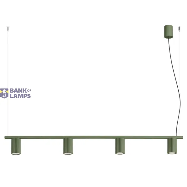 Chandelier KARBON 4 olive green image 1