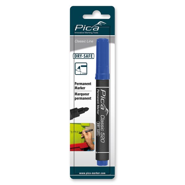 Pica 520/41 Perm. Marker 1-4mm round blue, blister image 1