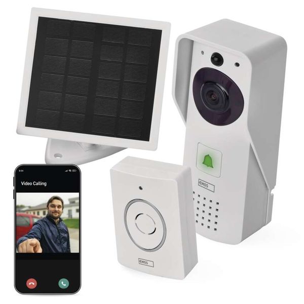 GoSmart Wireless battery-powered video doorbell IP-09D with WiFi and solar panel image 1