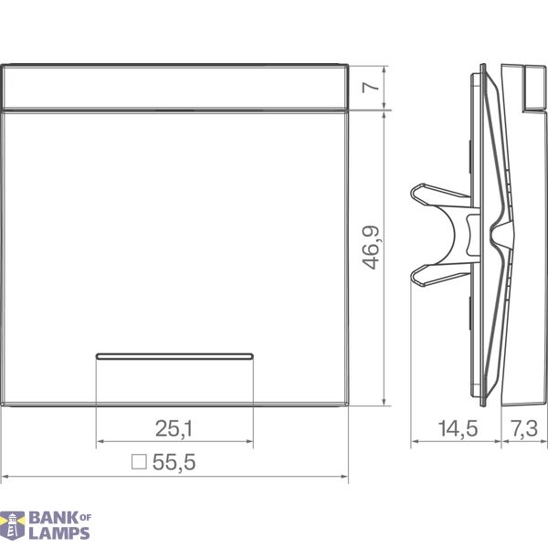 Rocker single, text field, clear lens, A.x/C.x, titanium image 2