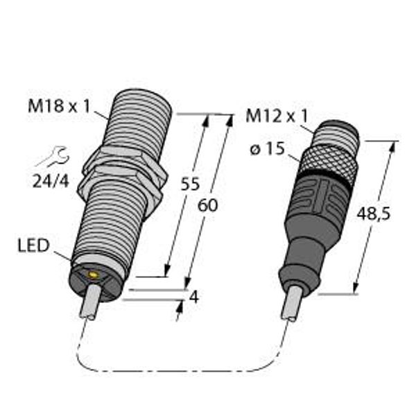 Inductive Sensor   BI5U-MT18M-AD4X-0.3-RS4.23/XOR image 1