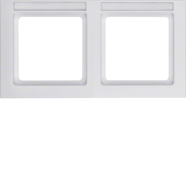 Frame 2gang hor., lab. field, Q.3, p. white velvety image 1