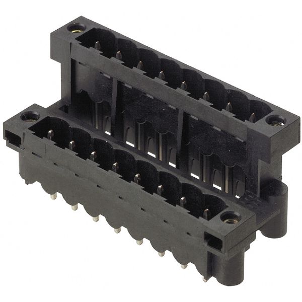 PCB plug-in connector, male header, Flange, THT/THR solder connection, 5.08 mm, Number of poles: 32, 180°, Solder pin length (l): 4.5 mm, black, Box image 4