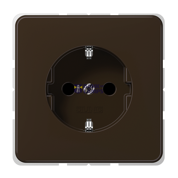 SCHUKO socket, 16 A 250 V ~, Duroplast, CD series, brown image 1