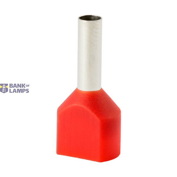 Insulated double sleeve terminal HI 2x2.5/10-jun red, Al/Cu image 1