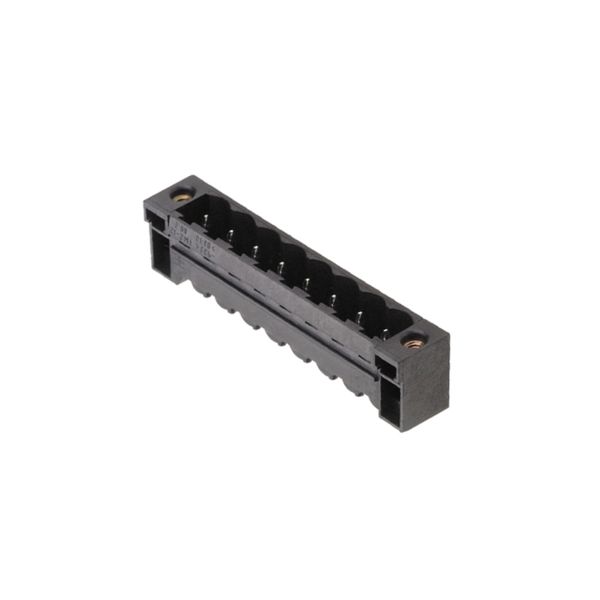 PCB plug-in connector, male header, Flange, THT/THR solder connection, 5.08 mm, Number of poles: 12, 180°, Solder pin length (l): 3.2 mm, tinned, black, Box image 1