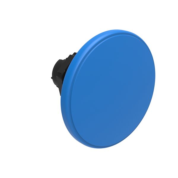 Mushroom head pushbutton actuator Ø22mm Platinum series chromed plastic, spring return, Ø60mm. Blue image 1