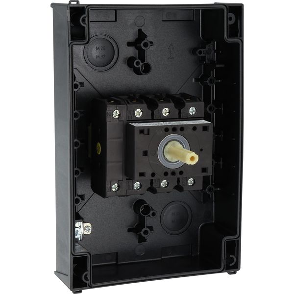 P3-63/I4/SVB/N Main switch, P3, 63 A, surface mounting, 3 pole + N, Emergency switching off function, With red rotary handle and yellow locking ring, Lockable in the image 61