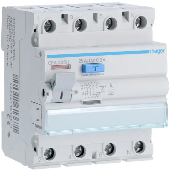 LEAKAGE RELAY TYPE A 300mA 4X25A image 1