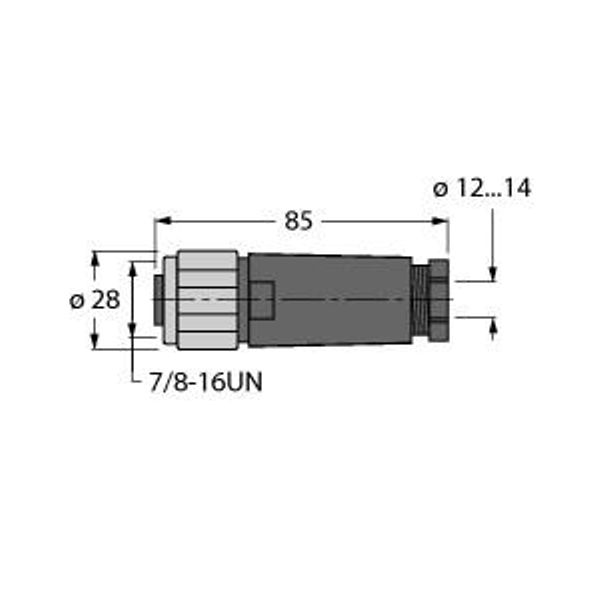 Field-Wireable Connector 7/8″ Female, Straight   BKV4140-0/16 image 2